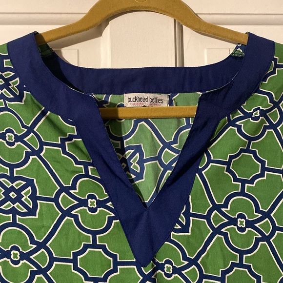 Buckhead Betties MIDI dress or Swim Cover up. Green and Navy. Size large. EUC - Picture 4 of 4